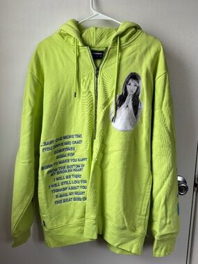 THE HUNDREDS size medium lime green zip-up jacket